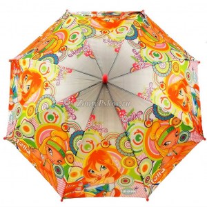Детский серый зонт Винкс, Rainproof, полуавтомат, арт.700-6